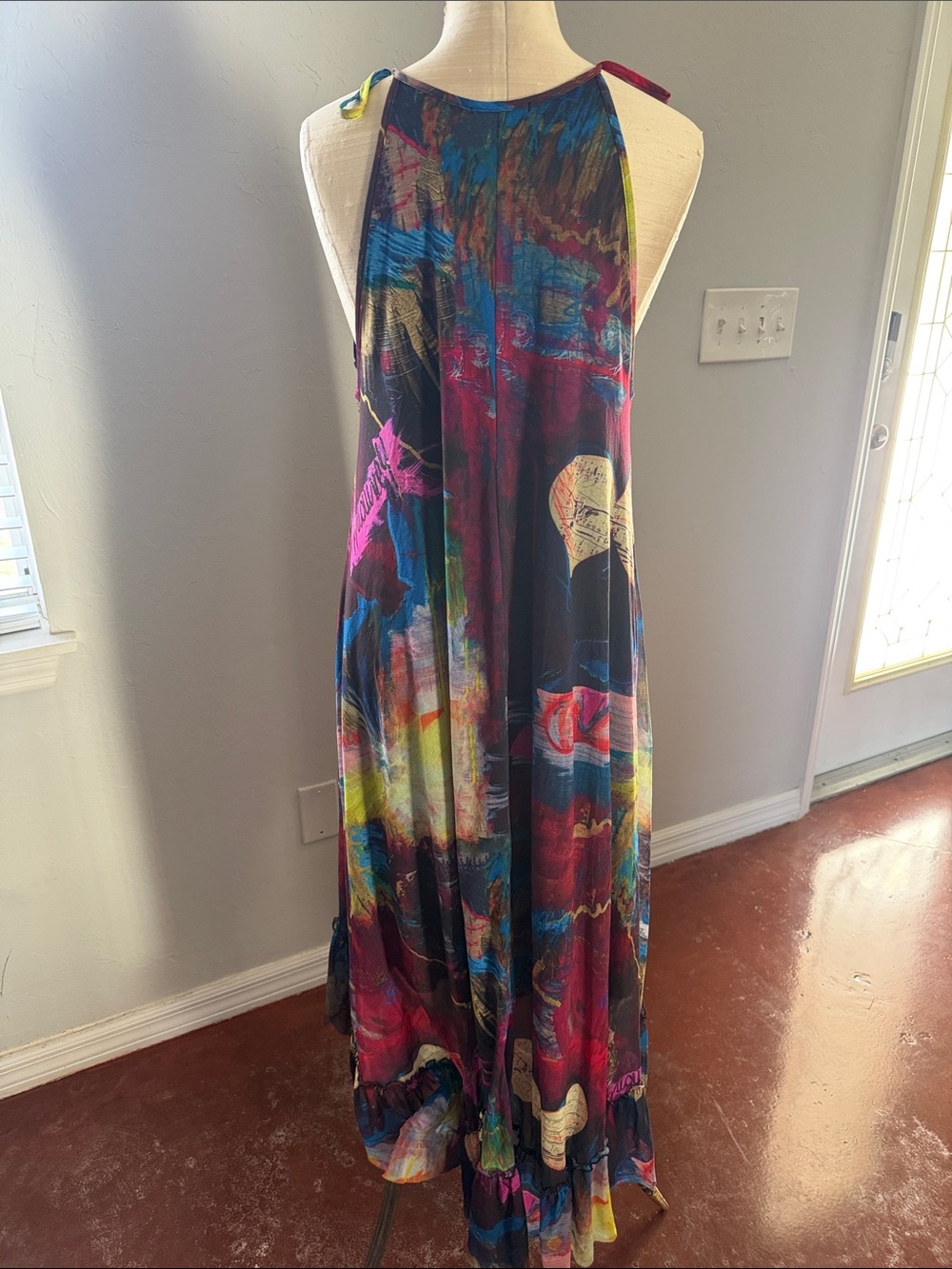 Petit poi’s Multicolor Tie-Shoulder Maxi Dress - Picture 6 of 7